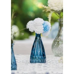 Kleine Flaschenvase blau 6,8 x 14,5 cm