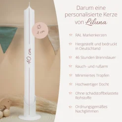 Kommunionkerze Aquarell mit Engel gold-gelb schmal