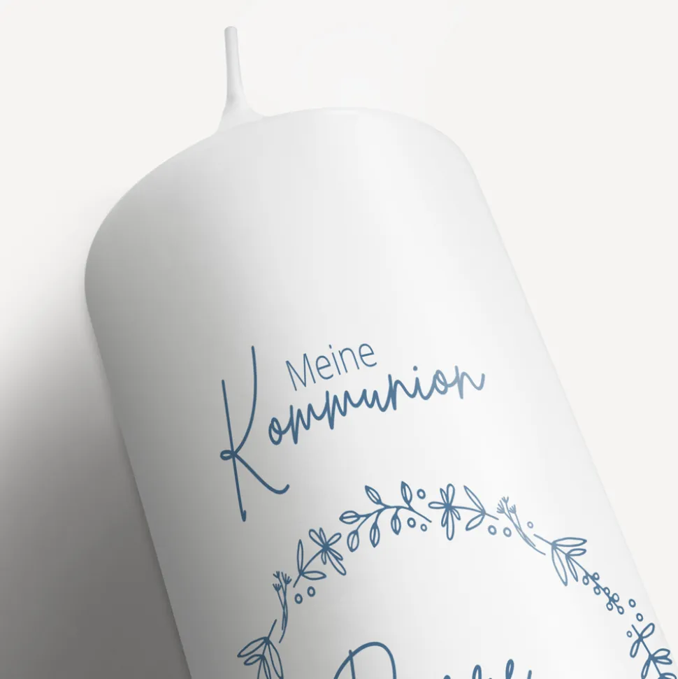 Kommunionkerze Kranz Junge