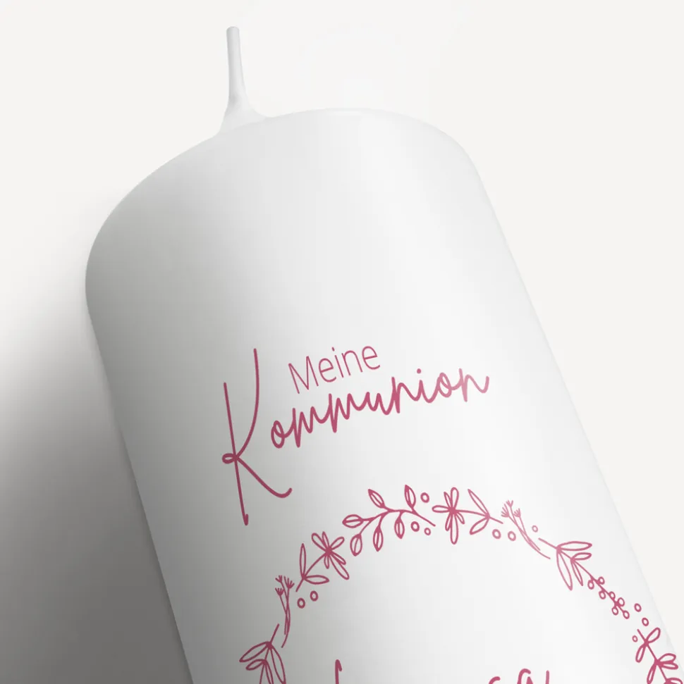 Kommunionkerze Kranz Mädchen