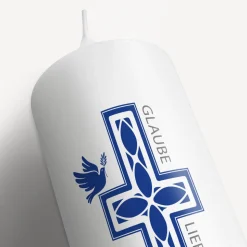 Kommunionkerze Kreuz Junge