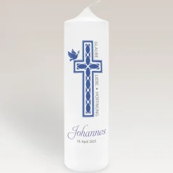 Kommunionkerze Kreuz Junge