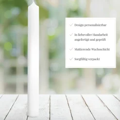 Kommunionkerze Moderne Symbole schmal