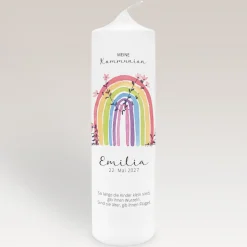 Kommunionkerze Regenbogen Vintage