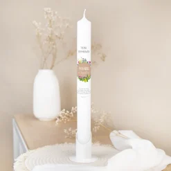 Kommunionkerze Wildblumen schmal