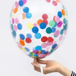 Konfetti Ballons bunt 6 Stück