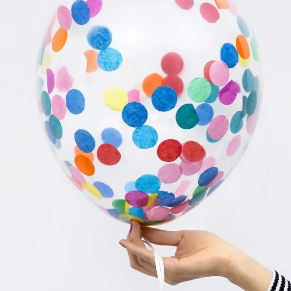 Konfetti Ballons bunt 6 Stück