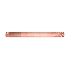 Konfettikanone roségoldene Herzen 60 cm