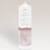 Konfirmationskerze Aquarell mit Regenbogen rosa