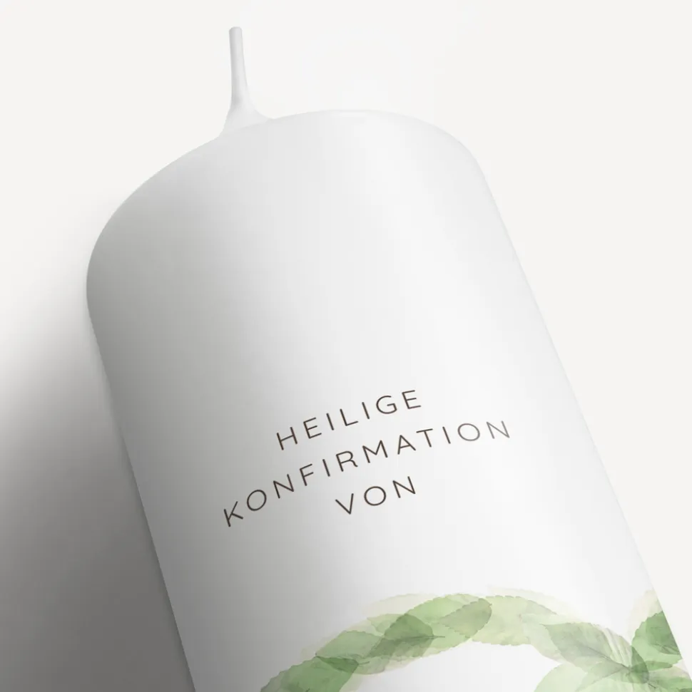 Konfirmationskerze Blätterfisch