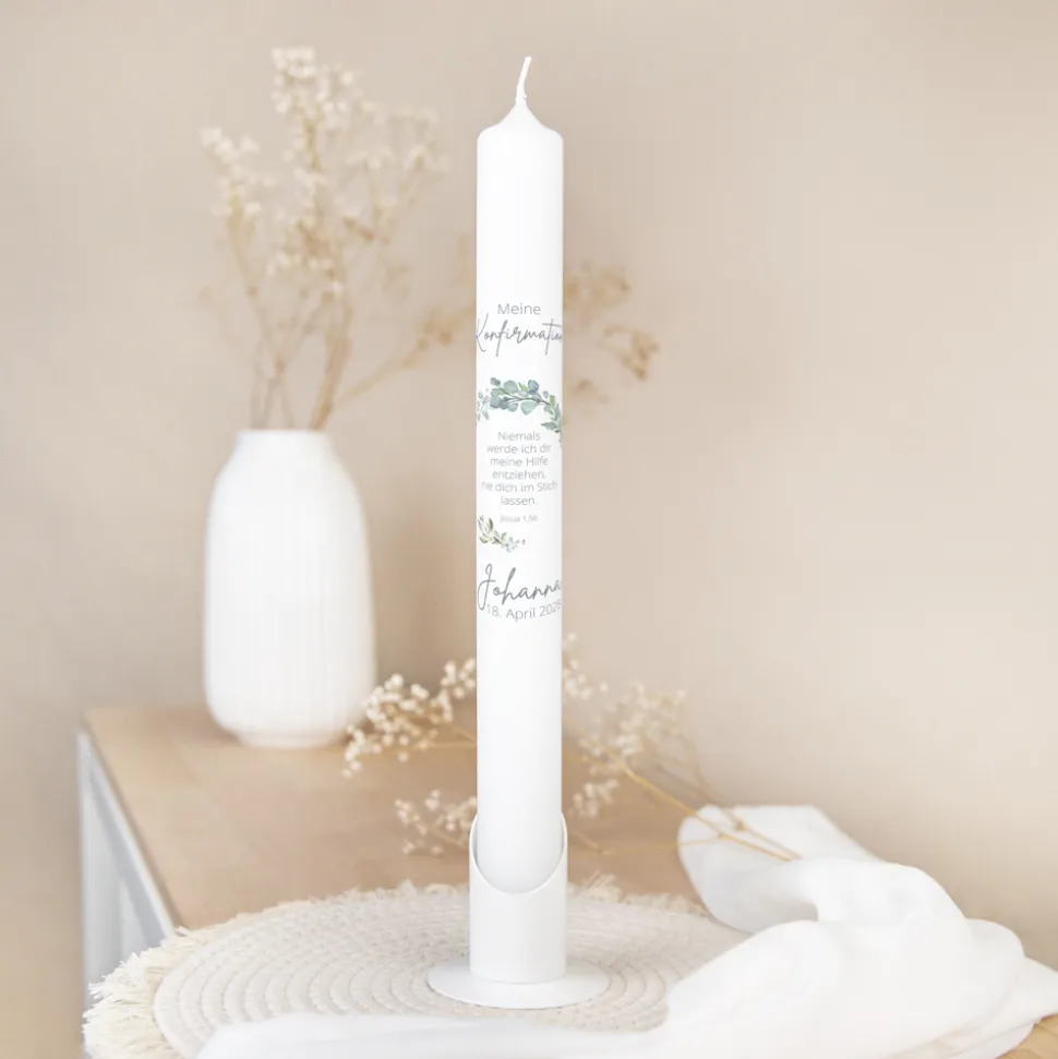 Konfirmationskerze Naturell schmal