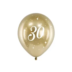 Luftballons Metallic Glossy gold 30. Geburtstag