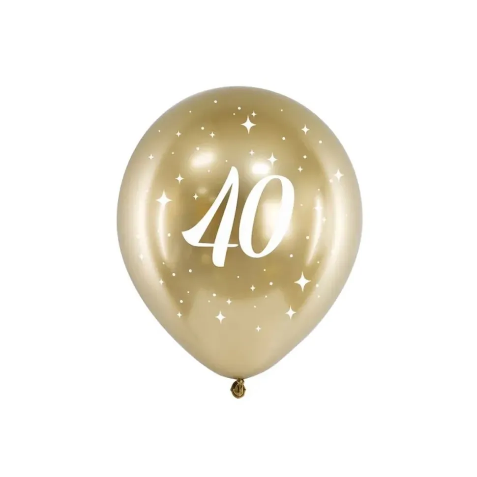 Luftballons Metallic Glossy gold 40. Geburtstag