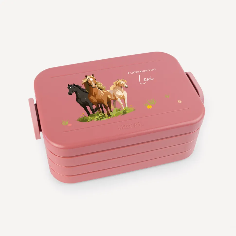 Mepal Bento Lunchbox midi Brotdose Kinder "Pferde"
