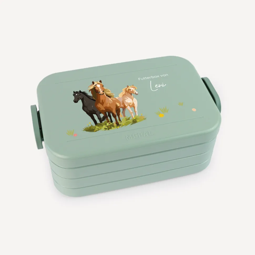 Mepal Bento Lunchbox midi Brotdose Kinder "Pferde"