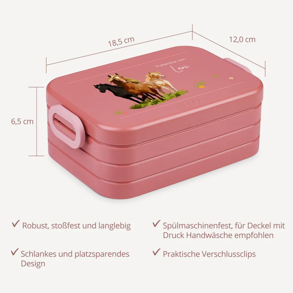 Mepal Bento Lunchbox midi Brotdose Kinder "Pferde"