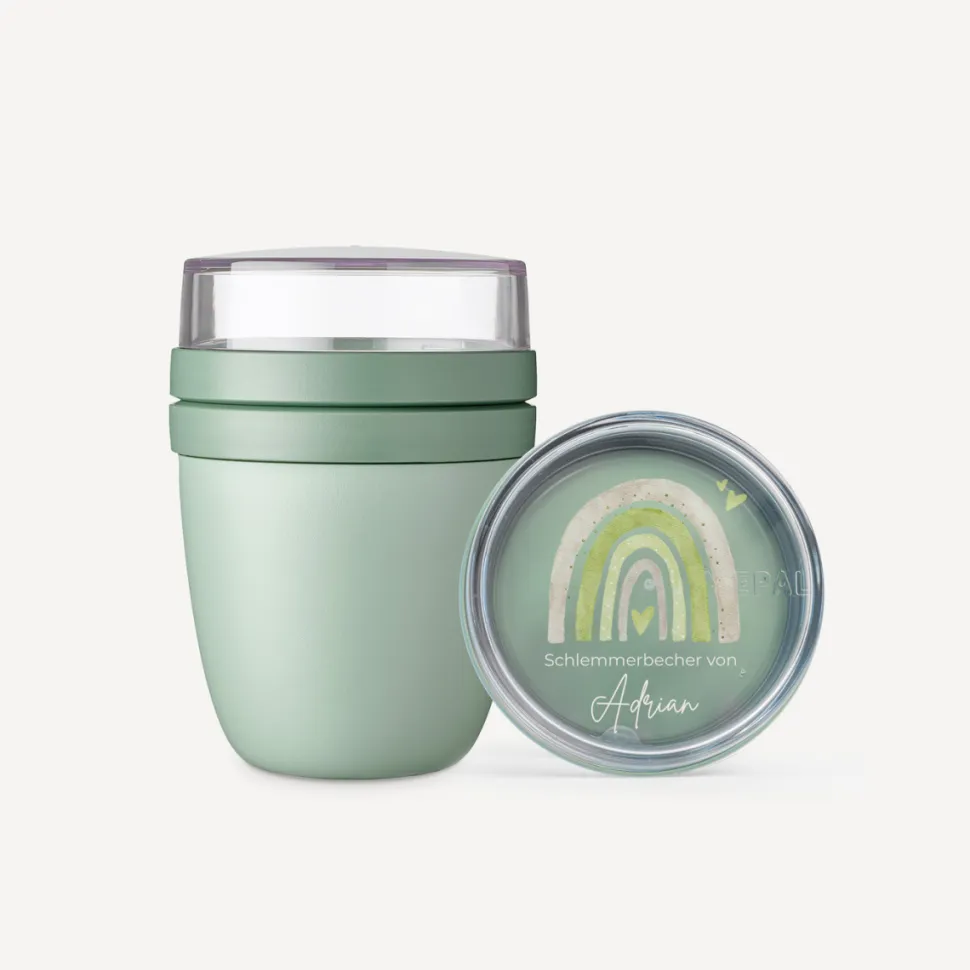 Mepal Müslibecher to go Kinder 300 ml "Regenbogen mit Herzen Pastell"