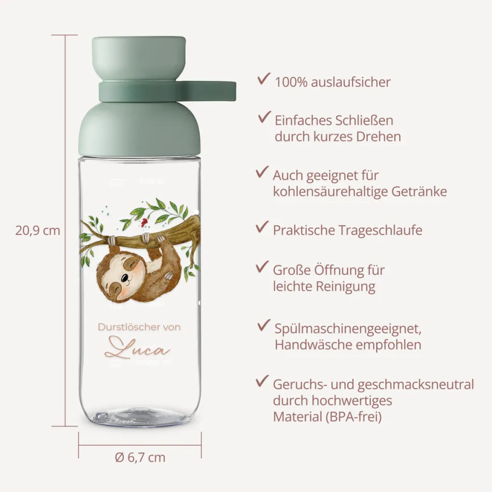 Mepal Trinkflasche Kinder 500 ml Vita "Faultier Fridolin"