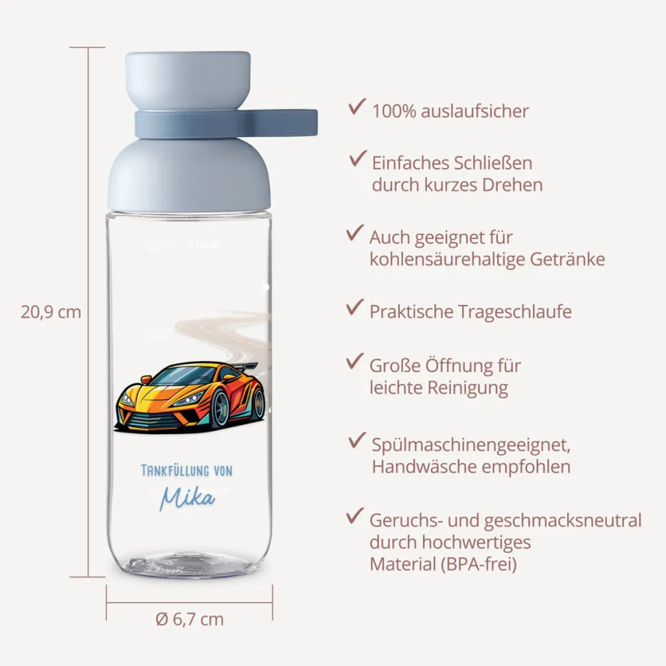 Mepal Trinkflasche Kinder 500 ml Vita "Rennauto"