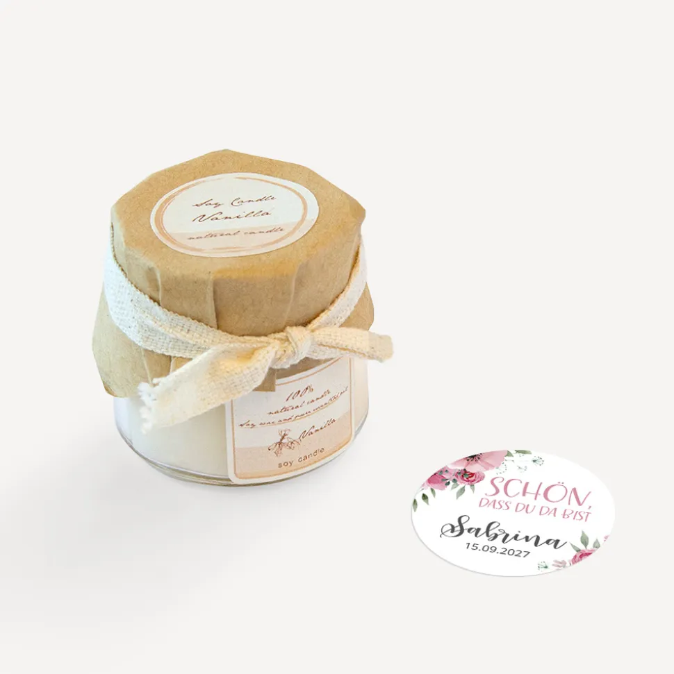 Mini Duftkerze mit Aufkleber "Bohemian Summer"