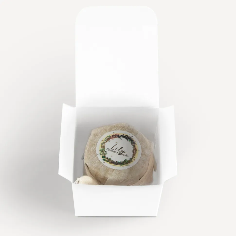 Mini Duftkerze mit Box + Anhänger "Eukalyptus Geometrie"
