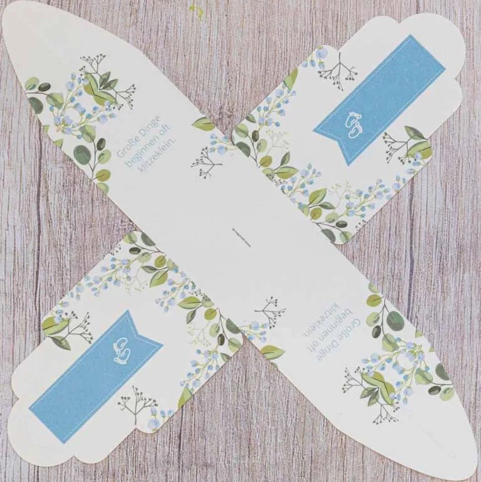 Mini Geschenkbox Geburt Junge Floral