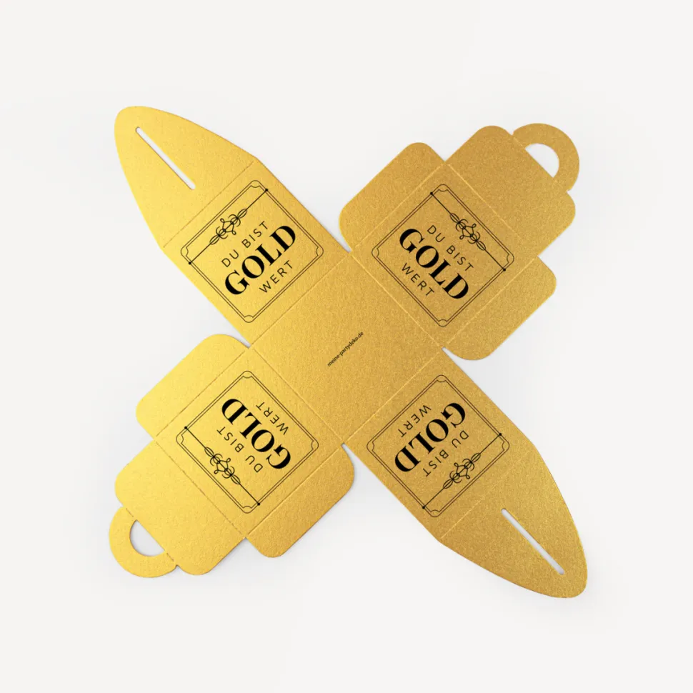 Mini Geschenkbox gold "Du bist Gold wert"