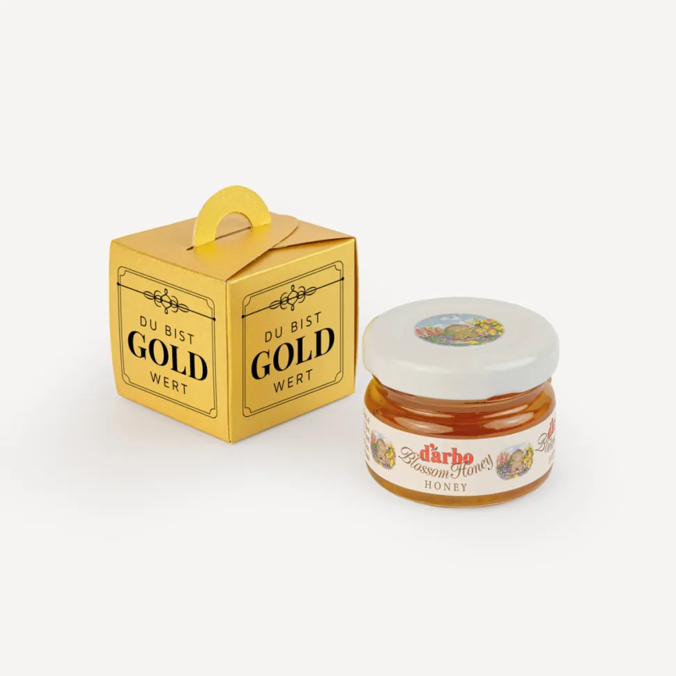 Mini Geschenkbox gold "Du bist Gold wert"