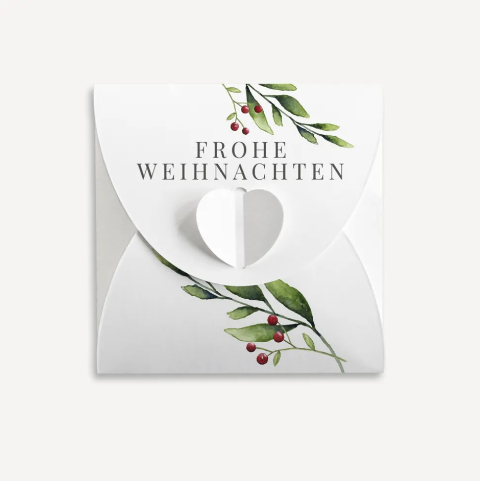 Mini Geschenkumschlag 8,5 x 8,5 cm "Mistelzweig"