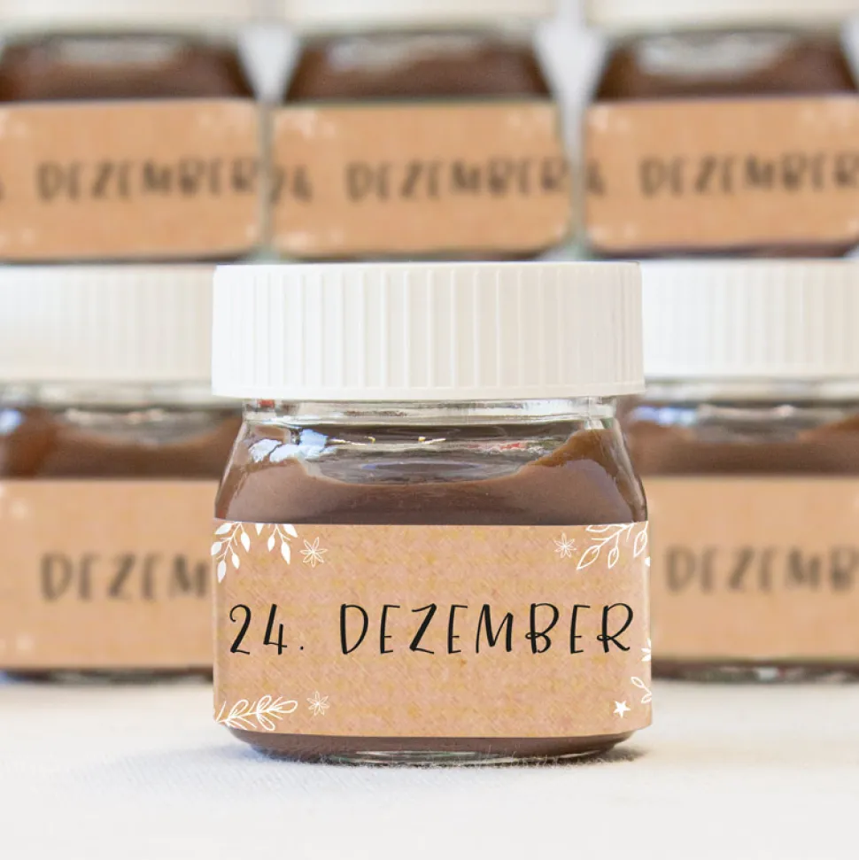 Mini Nutella Adventskalender "Frohe Weihnachten"
