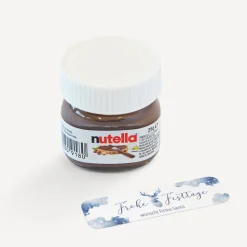 Mini Nutella Glas mit Aufkleber geschäftlich "Aquarell Rentier"