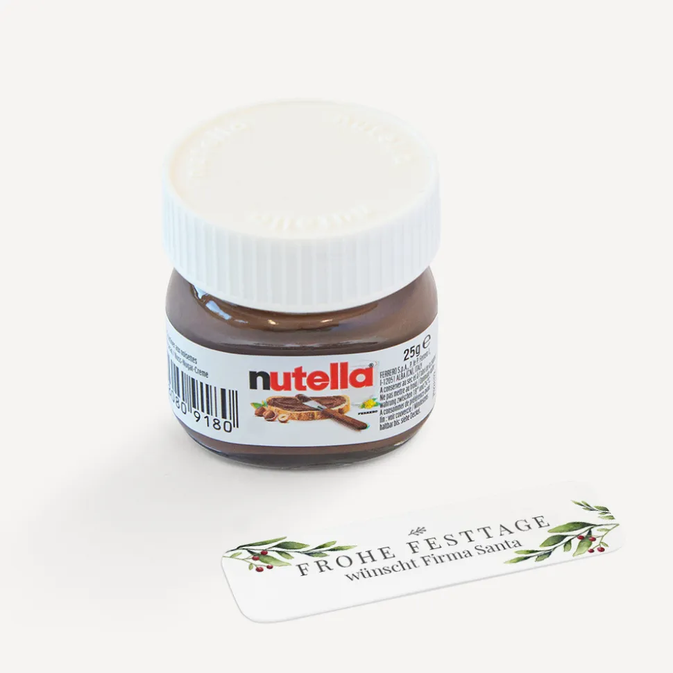Mini Nutella Glas mit Aufkleber geschäftlich "Mistelzweig"