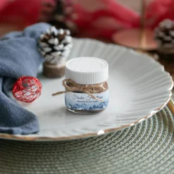Mini Nutella Glas mit Aufkleber geschäftlich "Winterlandschaft Berge"
