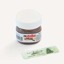 Mini Nutella Glas mit Aufkleber geschäftlich "Weihnachtsbaum"