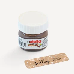 Mini Nutella Glas mit Aufkleber geschäftlich "Frohe Weihnachten"