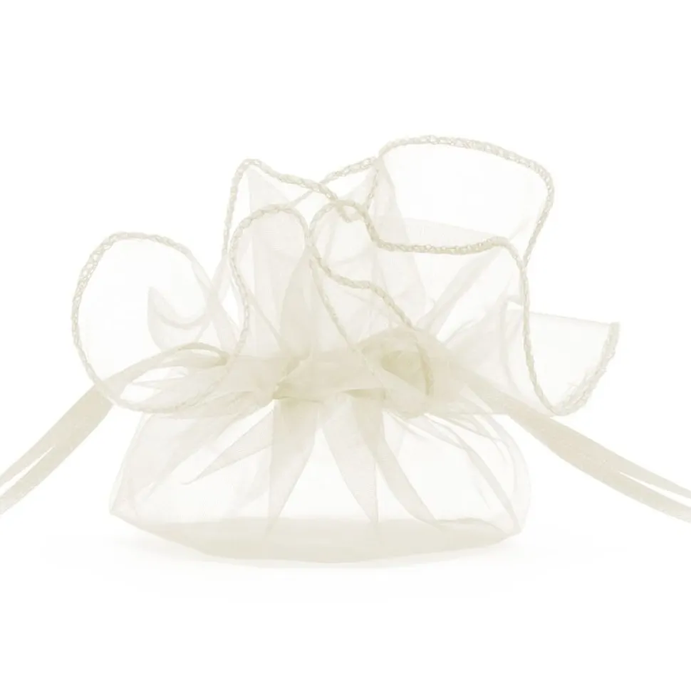 Organzakreis mit Satinband creme