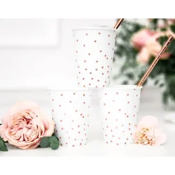 Pappbecher Punkte roségold 6 Stück