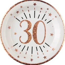 Pappteller 30. Geburtstag roségold 10 Stück