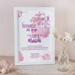 Patenbrief Mädchen Aquarell