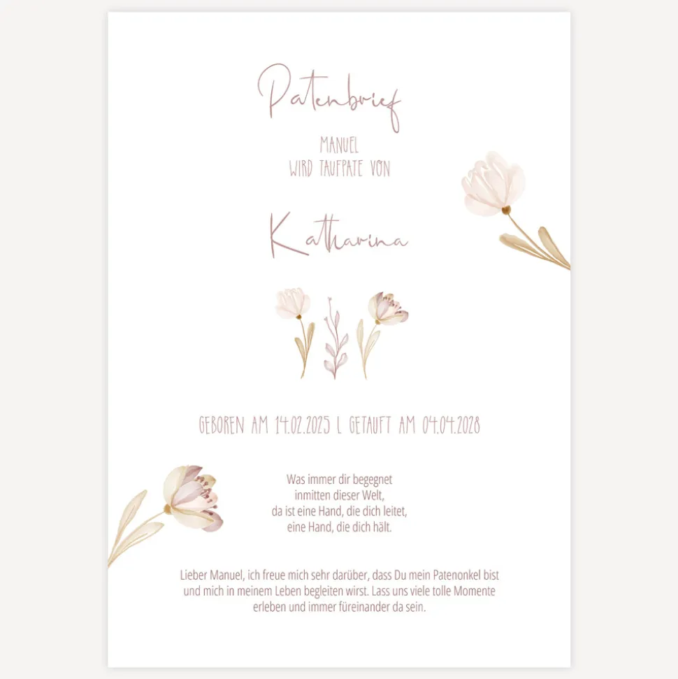 Patenbrief "Natur"