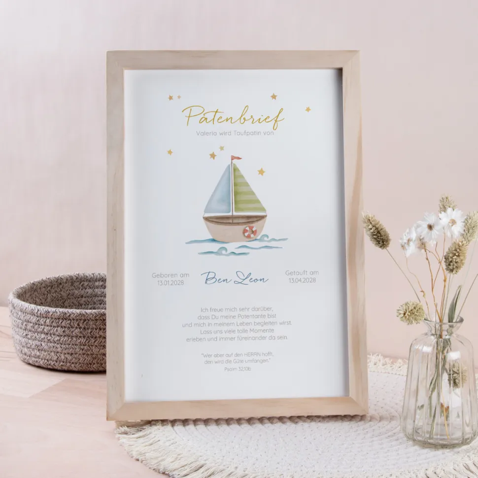 Patenbrief "Segelboot"