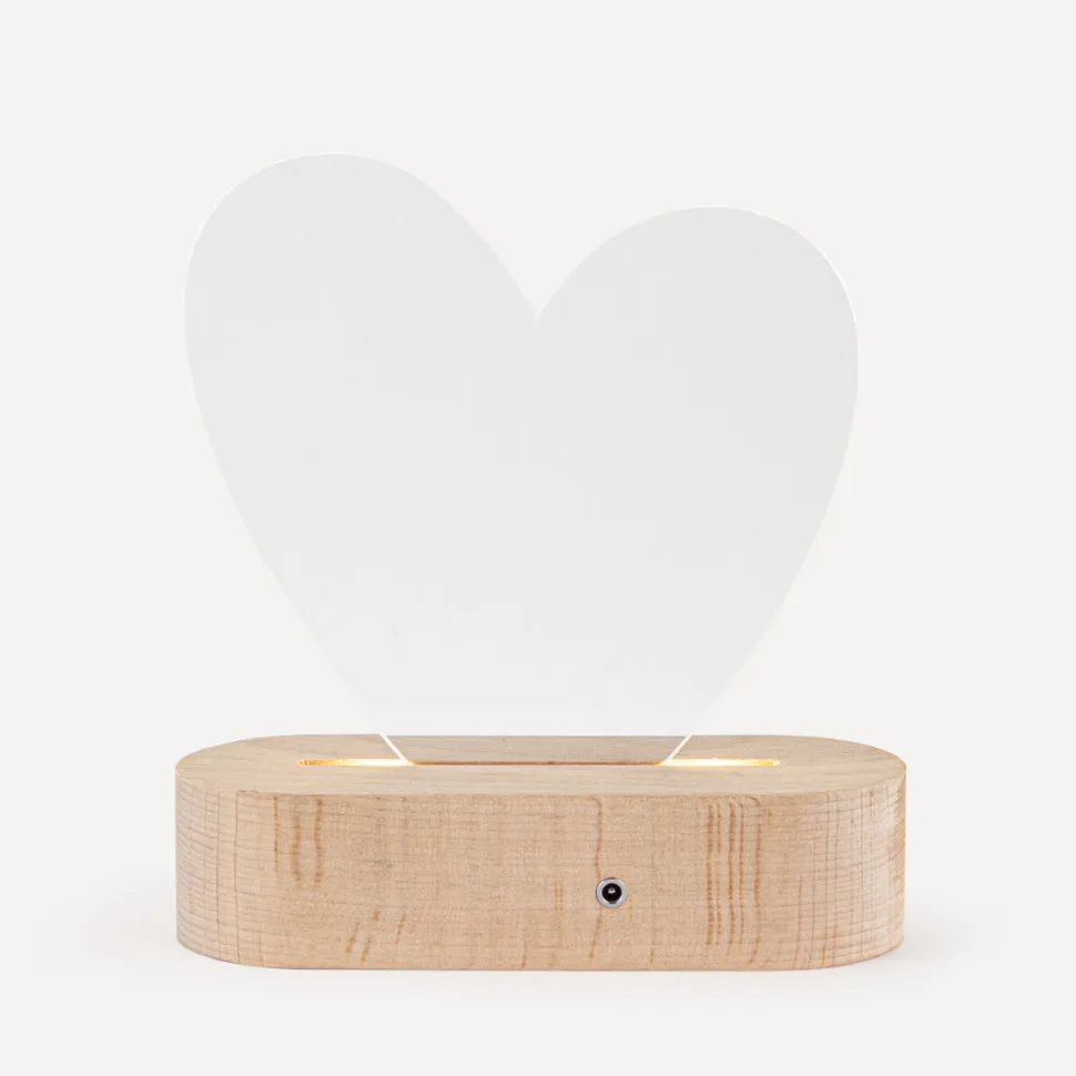 Personalisierte LED-Lampe Herz mit Namen "Calligraphy Style"