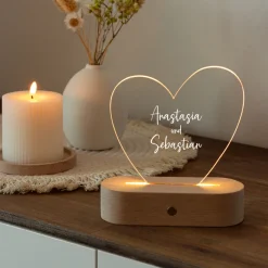 Personalisierte LED-Lampe Herz mit Namen