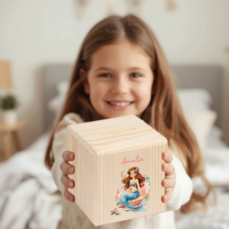 Personalisierte Spardose Kinder "Kleine Meerjungfrau"