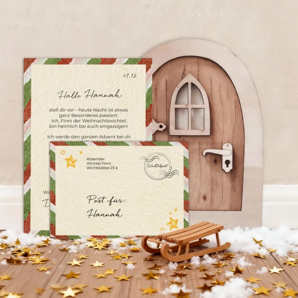 24 personalisierte Wichtelbriefe als Download zum Ausdrucken