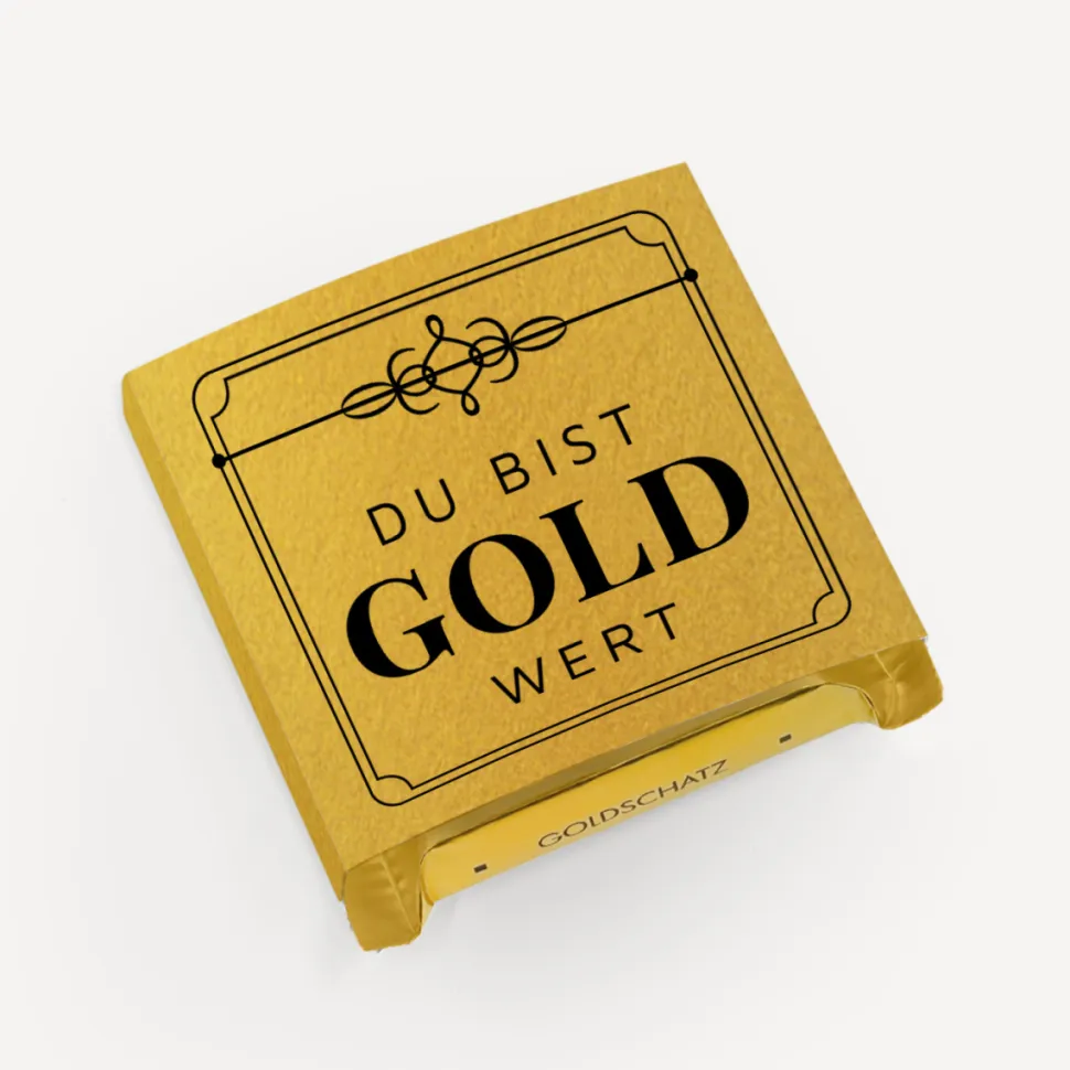 Ritter Sport Mini mit Banderole gold "Du bist Gold wert"