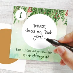 Rubbel Adventskalender Karten + Schnur Weihnachtsfreude