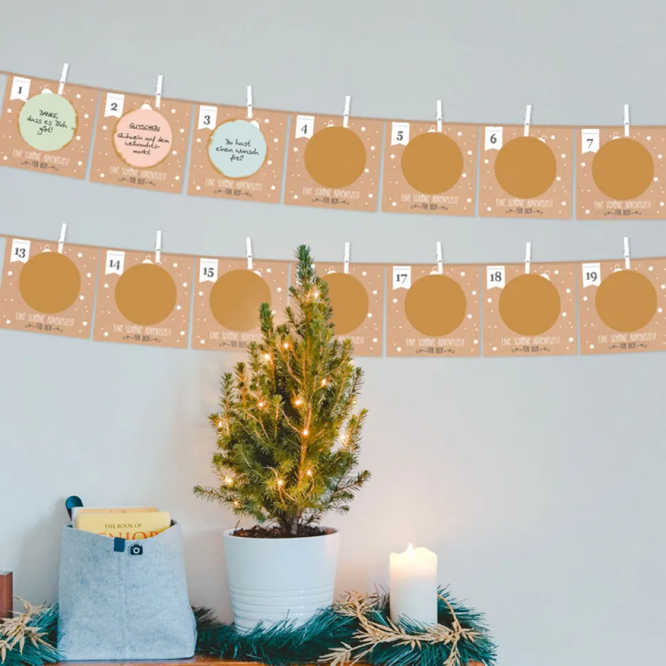 Rubbel Adventskalender Karten-Set zum Beschriften