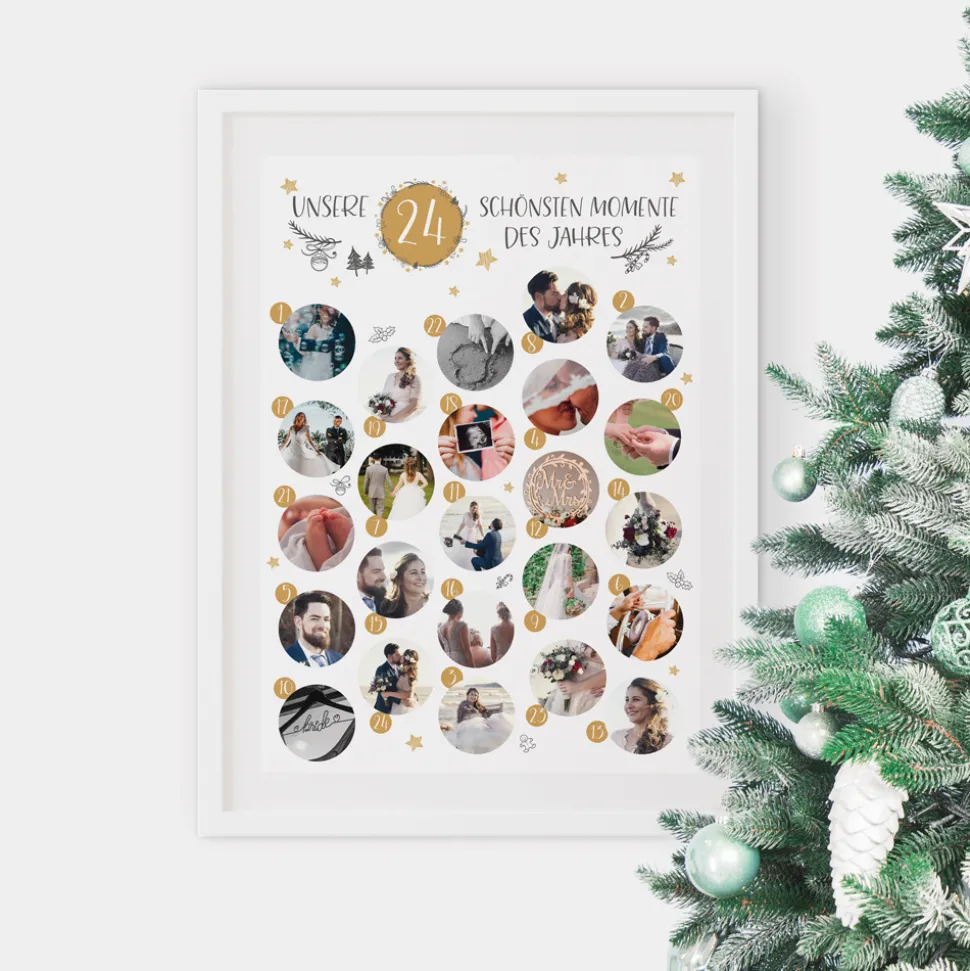 Rubbel Adventskalender mit Fotos "Kranz"