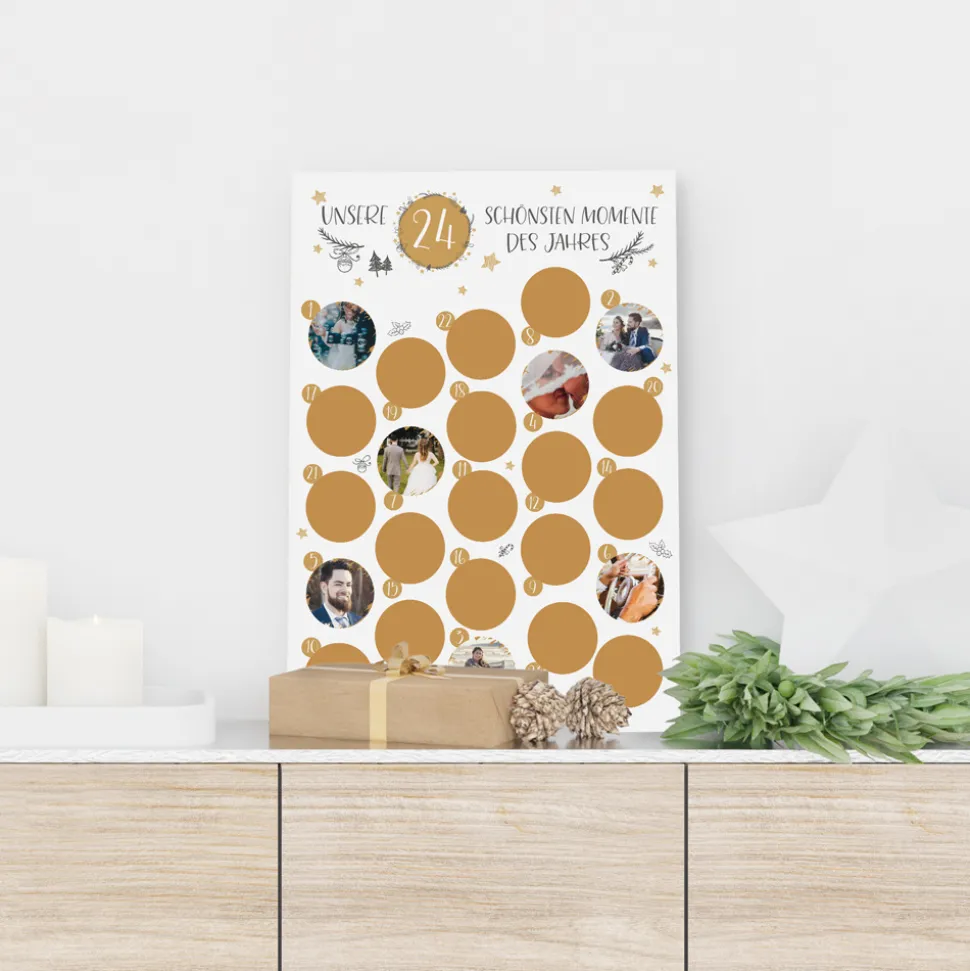 Rubbel Adventskalender mit Fotos "Kranz"